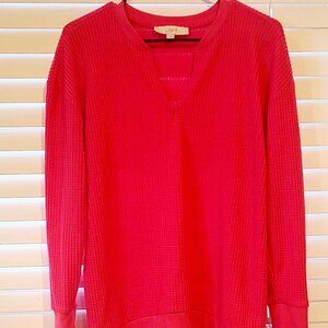 LOFT Waffle Split Neck Tunic Top